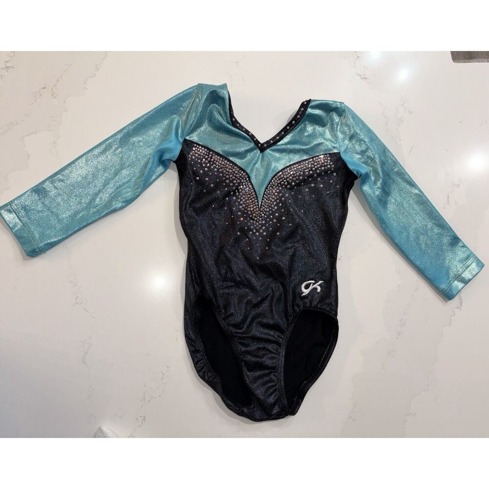 GK ELITE Gymnastics Dance Competition Leotard Sequin Girl’s Large